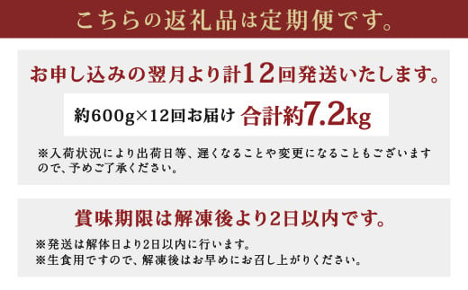 【定期便6回】長崎県産 本マグロ（養殖）大トロ 皮付き 約600g 生食用