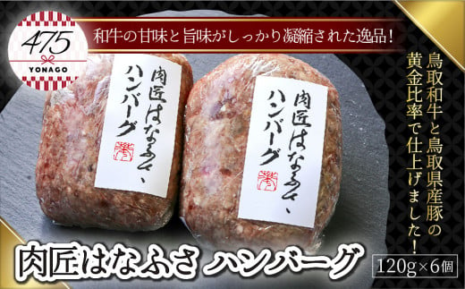 肉匠はなふさ　ハンバーグ　120ｇ×6個 758140 - 鳥取県米子市
