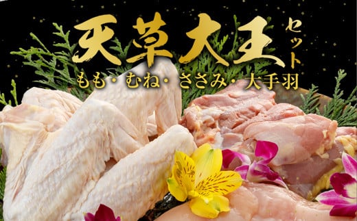 天草大王セット 900g以上 (もも むね ささみ 大手羽) 鶏肉 405897 - 熊本県湯前町