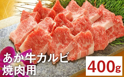 熊本県産 あか牛 カルビ 焼肉用 400g スライス 国産 和牛 牛肉 焼き肉 熊本県菊池市 ふるさと納税 ふるさとチョイス