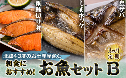 【3ヵ月定期】北緯43度のお土産屋さん 朝食におすすめ！お魚