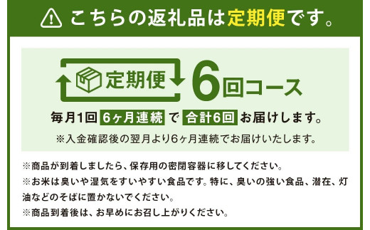 【定期便6ヶ月】熊本県菊池産 ヒノヒカリ 玄米 計120kg（5kg×4袋×6回）