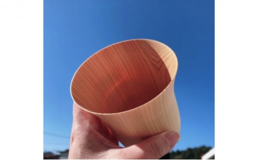 [№5840-1562]【熟練木工職人手作り】THOOK(スーク）桧・指が透けてしまうほどの薄さを持つ木のグラス