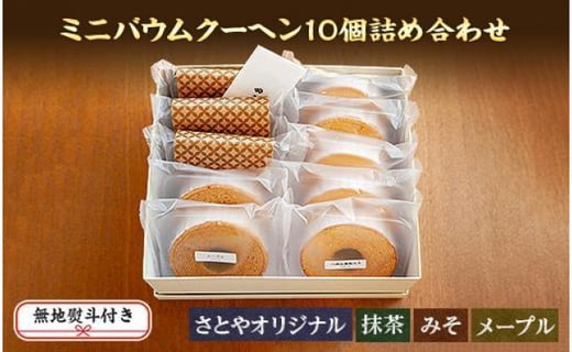 無地熨斗 バウムクーヘン ミニ 詰め合わせ セット 10個入り 八海山 焼き菓子 お菓子 スイーツ バームクーヘン さとや 新潟県 南魚沼市 のし Gift お土産 プレゼント 贈答 贈答品 新潟県南魚沼市 ふるさと納税 ふるさとチョイス