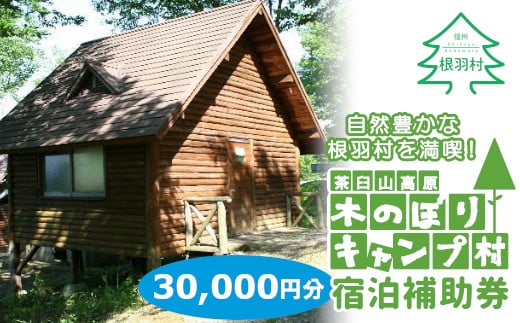 茶臼山高原!大自然を満喫!木のぼりキャンプ村 宿泊補助券 (30,000円分) キャンプ場 旅行 キャンプ