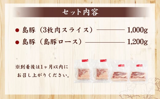 【鹿児島徳之島】 徳之島愛情たっぷり島豚Dセット島豚肉 2.2kg