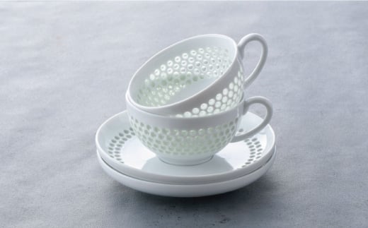 波佐見焼水晶プレミアム ティーカップ ソーサー 2客セット 食器 皿