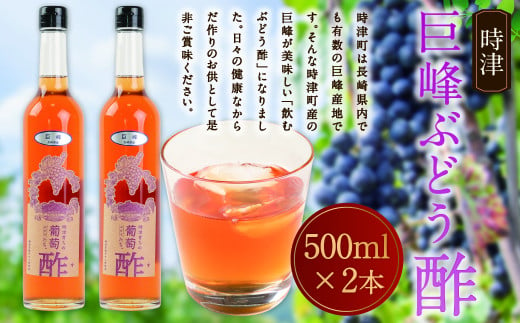 【時津町産巨峰使用】飲むぶどう酢 500ml×2本 計1L フルーツ酢 241955 - 長崎県時津町