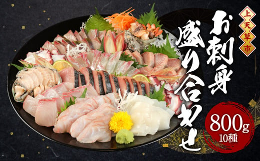上天草産 旬の鮮魚 お刺身 盛り合わせ 10種 合計800g 季節の天草産魚の煮付け 1袋 お醤油付き