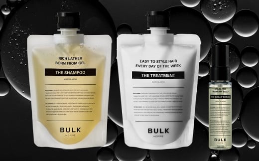 032-002　【BULK HOMME　バルクオム】HAIR CARE 3STEPセット(THE SHANPOO、THE TREATMENT、THE  SCALP SERUM) シャンプー トリートメント スカルプ 頭皮用美容液 バルクオム|