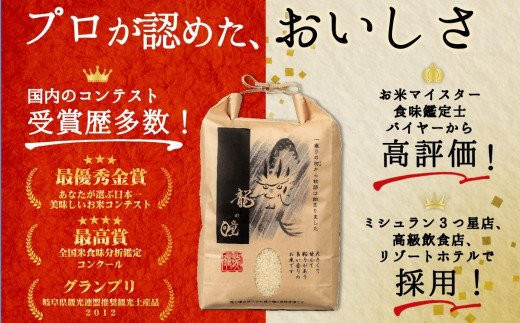 新米【2023年産米】【定期便】10kg×6回 飛騨産・龍の瞳（いのちの壱