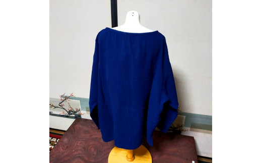 藍染め 綿 ブラウス フリーサイズ／井上紺屋 奈良県 伝統工芸 技法 