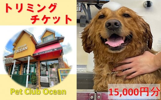 【Pet Club OCEAN】トリミングチケット（15.000円分） 287676 - 沖縄県北中城村