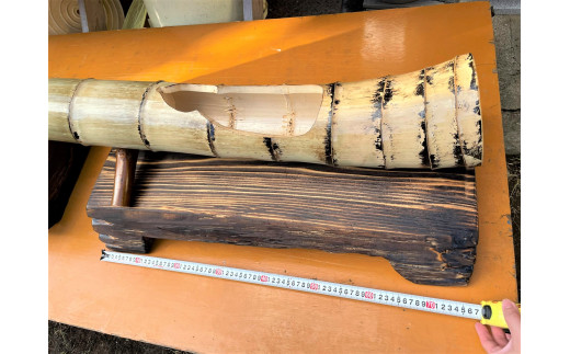 竹を使った花器『貫ヶ岳』横サイズ参考