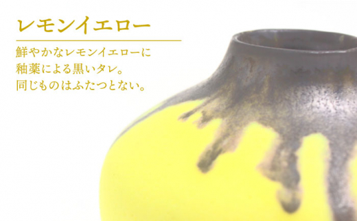 【美濃焼】 Lemon Yellow 華器 (高さ10.3cm) 【RYOTA AOKI POTTERY/青木良太】 [MCH037]