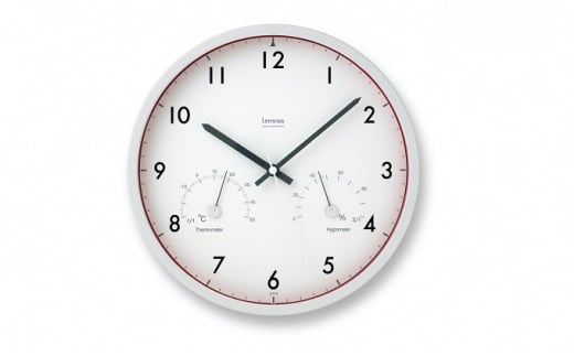 Air clock［電波時計 温湿度計付］/ LC09-11W RE レムノス Lemnos 時計[№5616-0969] 855383 - 富山県高岡市