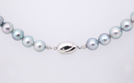 限定1点】あこや真珠（9－9.5mm珠、ブルーグレー系）ネックレス パール