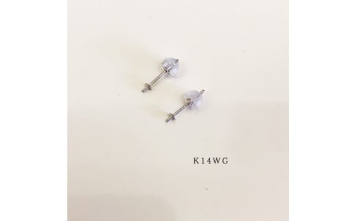 志摩産アコヤ真珠 8-8.5ミリ 3粒ラインピアス （K14WG） / あこや真珠