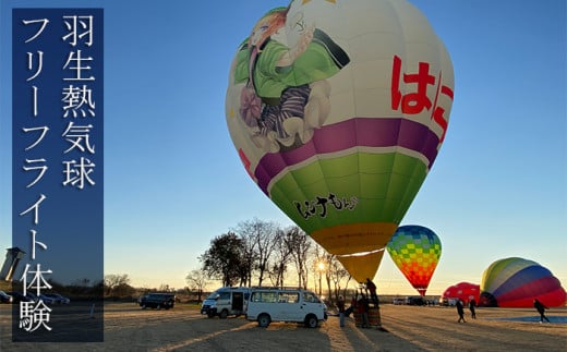 【限定３】空の旅へご案内！羽生熱気球「フリーフライト」体験