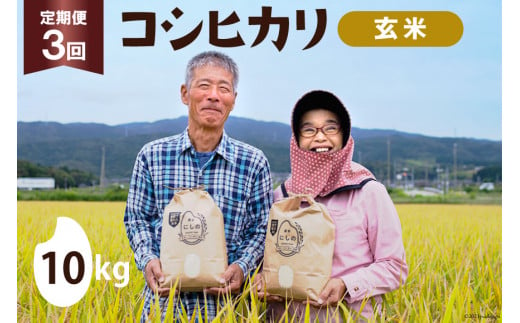 定期便 コシヒカリ 玄米 10kg×1×3回 総計30kg [農家にしの 石川県 宝達