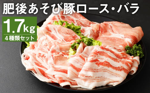 肥後あそび豚 ロース バラ スライス 4種 詰合せ 計1.7kg 豚肉 989538 - 熊本県菊池市