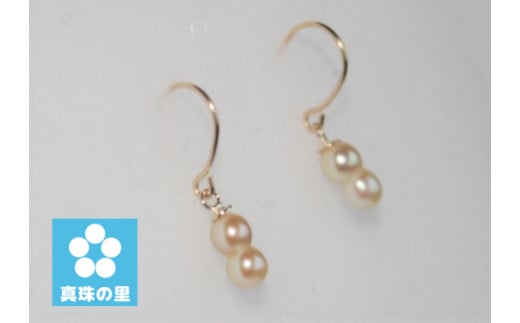 【025-15】真珠の里　ベビーパール双子ピアス（K18）* 741493 - 三重県志摩市