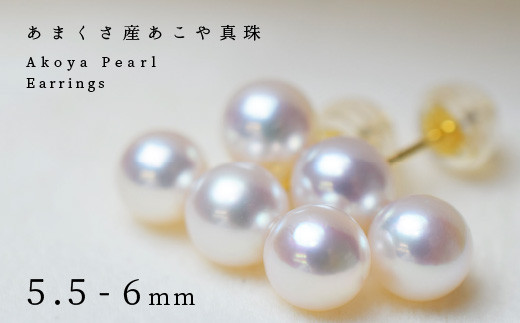 本真珠パールイヤリング 10 あこや真珠6-6.5mm 5連 12kgfアコヤ真珠