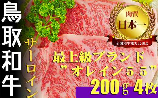 鳥取和牛 最上級Ａ５ランク オレイン５５　牛サーロインステーキ（大） 国産 牛肉 和牛 黒毛和牛 サーロイン ステーキ