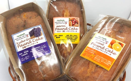熊本県の果物を使った 手作り パウンドケーキ 3種セット 洋菓子 スイーツ 333561 - 熊本県宇城市