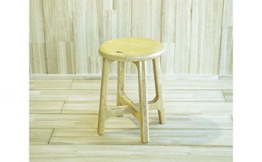 桐のラウンドスツール H45（ナチュラル）天然無垢の桐でできた椅子《サイズ：約W365 D365（座面320） H450（mm）・重さ：約1.8kg》家具インテリア 加茂市 イシモク 290783 - 新潟県加茂市