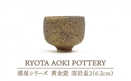 [美濃焼] 黄金瓷溶岩盃 2 (約6.2cm) [RYOTA AOKI POTTERY/青木良太] 