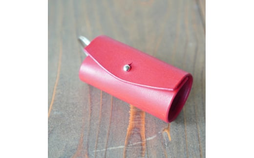 イタリアンオイルレザーのリングキーケース REDカラー(赤) 鍵ケース 革小物 777100 - 岡山県奈義町