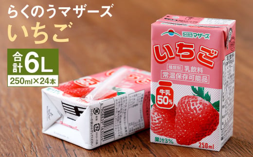 いちご 1ケース（250ml×24本）いちごミルク 乳飲料 らくのうマザーズ 989670 - 熊本県菊池市