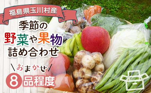 FT18-230季節の産直売場の野菜と果物詰め合わせ（小） 591731 - 福島県玉川村