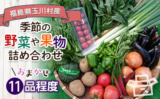 FT18-231季節の産直売場の野菜と果物詰め合わせ（大） 591732 - 福島県玉川村