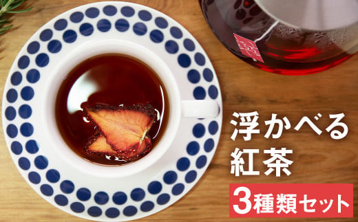 浮かべる 紅茶 シリーズ 3箱セット（3種類 各4包）フルーツティー 飲み比べ 989546 - 熊本県菊池市