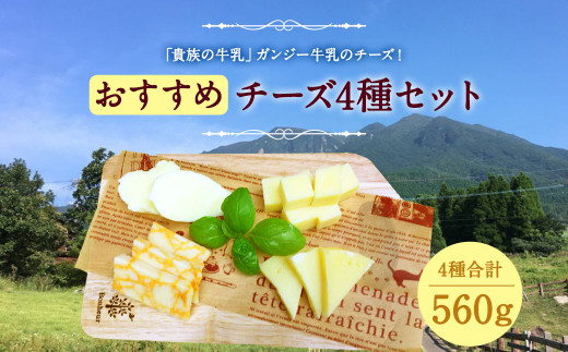 【ガンジー牧場】おすすめ チーズ 4種セット 560g ガンジー牛乳使用 305067 - 大分県竹田市