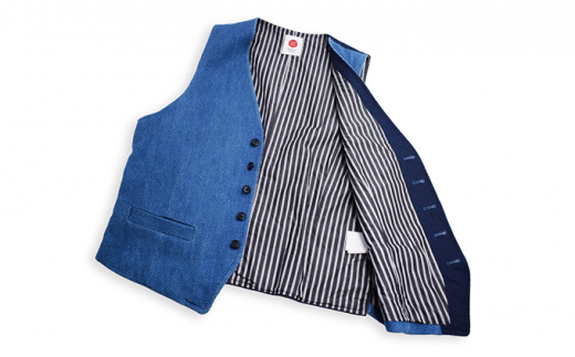 Lサイズ】柔道衣メーカーの新プロジェクト！九櫻刺子ベスト インディゴ