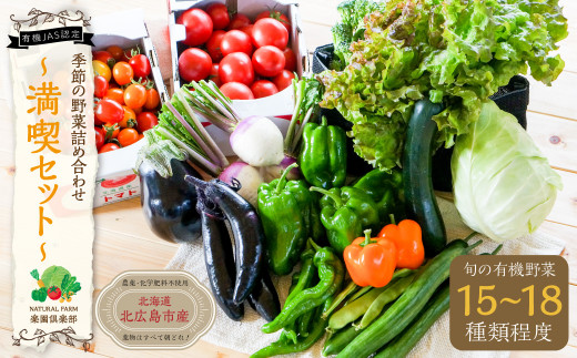 [有機JAS認定]季節の野菜 詰め合わせ 15種類〜18種類程度 〜満喫セット〜 北海道北広島市