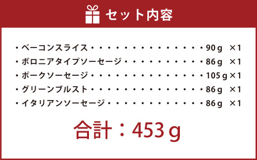 エーデルワイスファーム　長期氷温熟成ベーコン・ソーセージセット〈5種：計約450g〉北海道北広島市