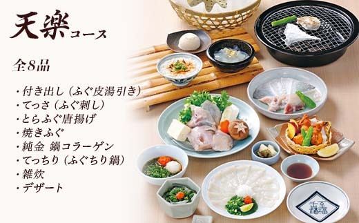 J0693お食事券「天楽コース」【とらふぐ料理 玄品 善光寺口 限定】