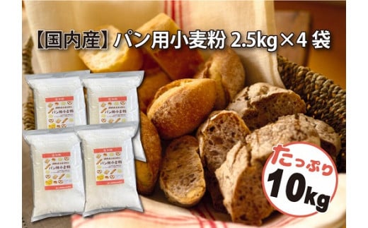 小麦粉】国内産100％ パン用 小麦粉 強力粉 2.5kg×4袋（計10kg） H008