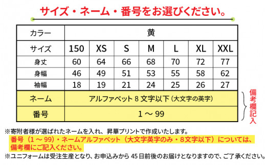 福井丸岡RUCK 公式戦ユニフォーム（黄）150～XXLサイズ（150） [E