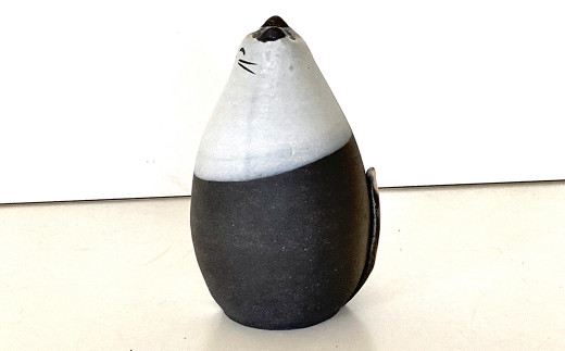 【受注制作】 ぽっちゃり猫 花瓶 直径6.5cm 高さ10.5cm 陶器
