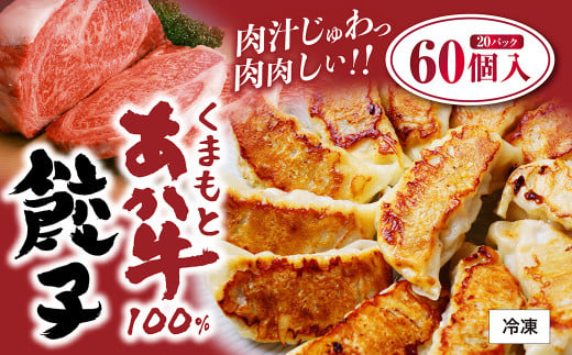 くまもと あか牛 100％ 餃子 60個 20個入り×3袋 冷凍  804569 - 熊本県相良村