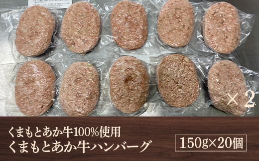 GI認証取得 くまもとあか牛 100％使用 ハンバーグ 計3kg