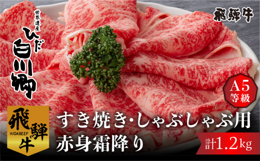 白川郷 飛騨牛 すき焼き しゃぶしゃぶ用 ロース 500g もも肉 700g セット 計1 2kg 食べ比べ 飛騨牛 5等級 A5 赤身 霜降り S269 岐阜県白川村 ふるさとチョイス ふるさと納税サイト