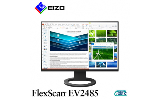 EIZO USB Type-C搭載24.1型液晶モニター FlexScan EV2485 ブラック