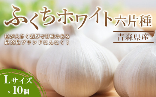 南部町営市場 直送 にんにく「ふくちホワイト六片種」（Lサイズ×10個）国産 最高級品種 福地ホワイト 高級ブランド ニンニク 日本一 産地  《カネテ青果》 F21U-127|カネテ青果