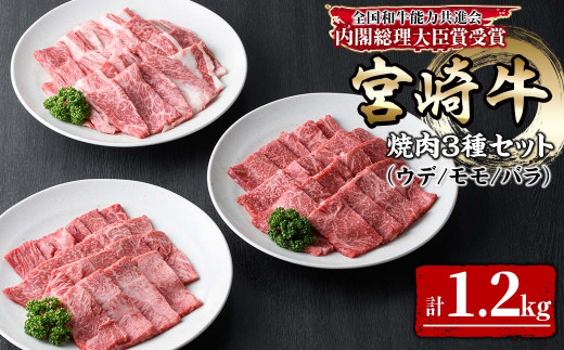 KU318 内閣総理大臣賞受賞の宮崎牛焼肉セット 計1.2kg